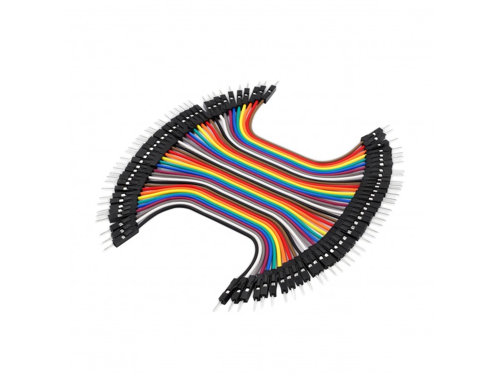 مجموعه 5 عددی سیم جامپر نر به نر 10cm فلت 40 رشته