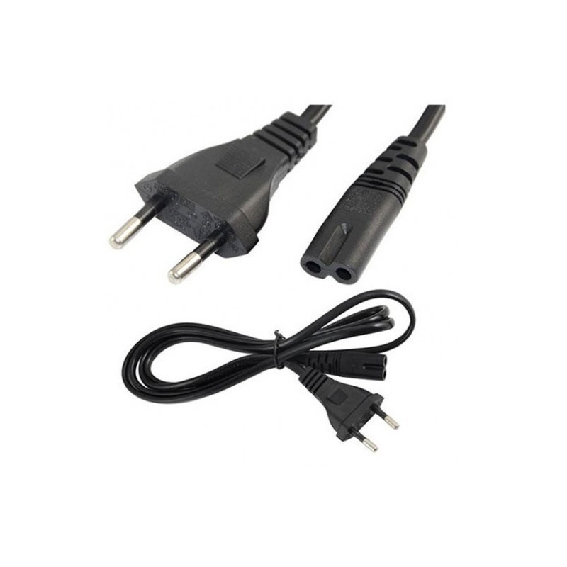 مجموعه 5 عددی کابل برق دوچاک (ضبطی) مشکی 1.5متری