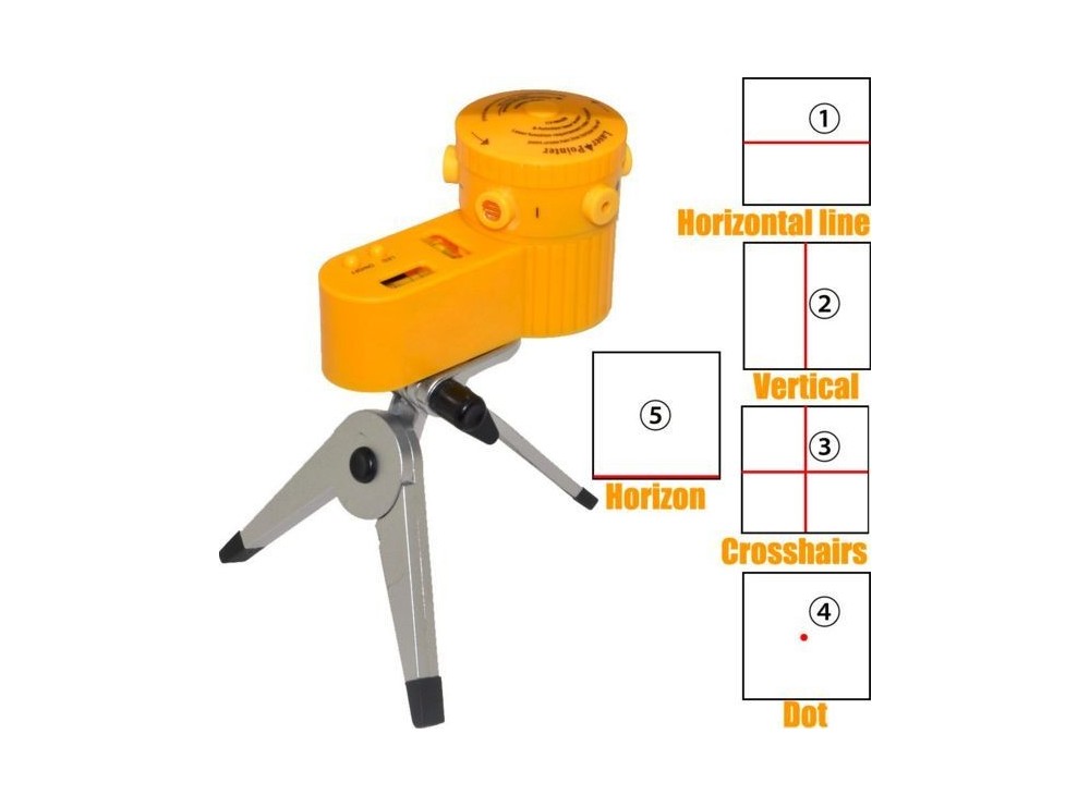 تراز لیزری 5 طرفه گردان به همراه 3 پایه مدل LV-06
