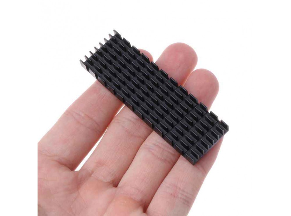 مجموعه 5 عددی هیت سینک آلومینیومی مشکی 70x22x6mm مجموعه 5 عددی هیت سینک آلومینیومی مشکی 70x22x6mm