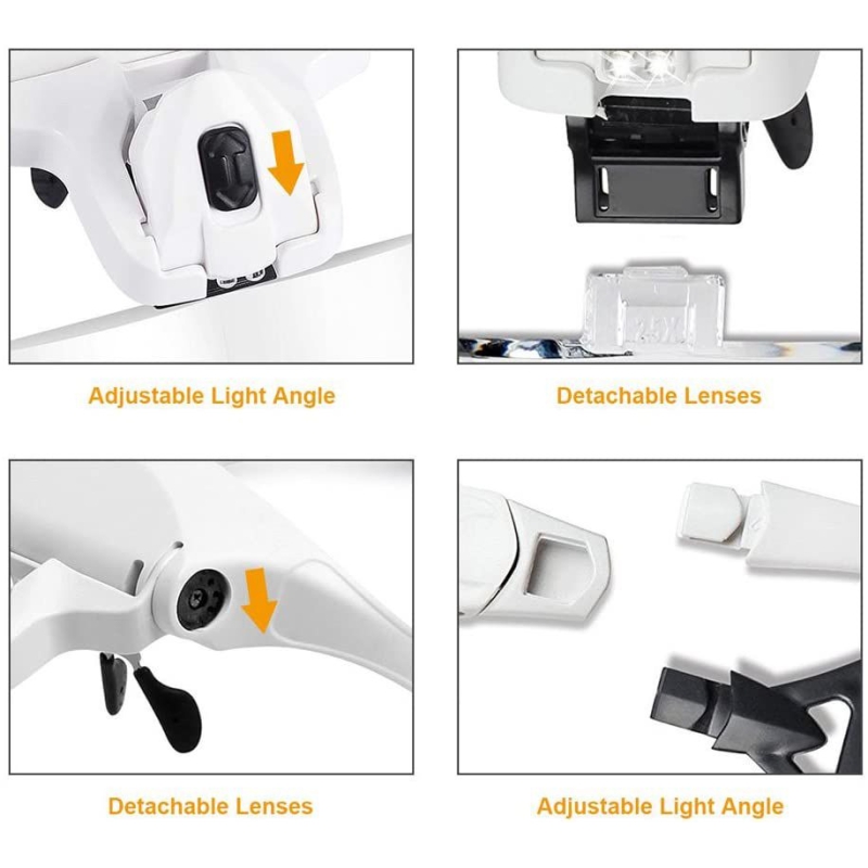 ذره بین پیشانی 5 لنز چراغدار مدل 9892B1