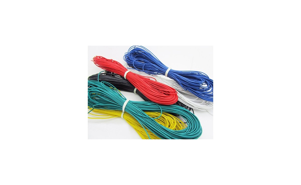 مجموعه 5 عددی سیم افشان سایز AWG-26A سفید - 10 متری مجموعه 5 عددی سیم افشان سایز AWG-26A سفید - 10 متری