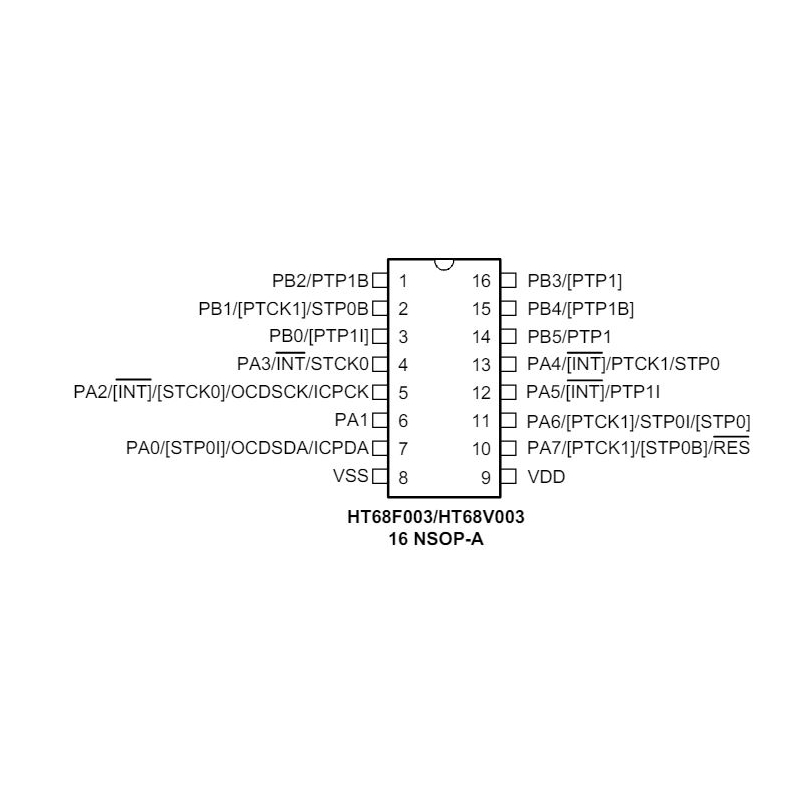 مجموعه 5 عددی میکروکنترلر HT68F003 مارک HOLTEK پکیج SOP-16