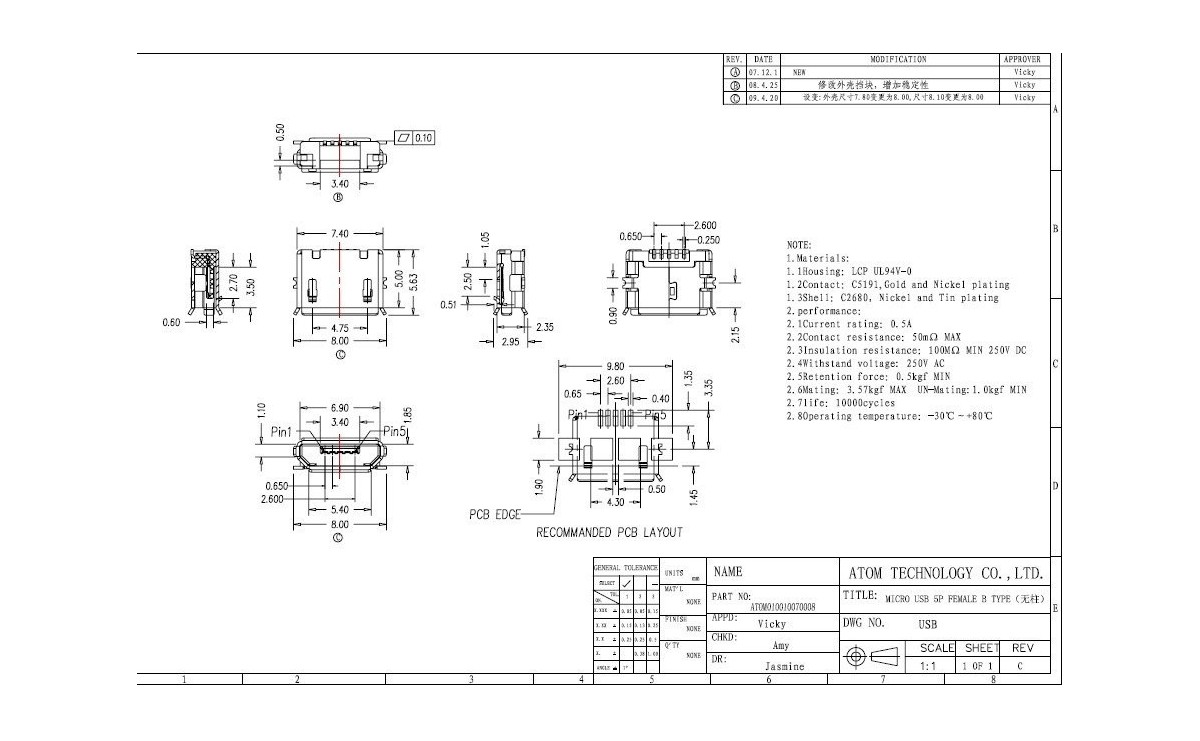 مجموعه 57 عددی کانکتور Micro USB مادگی 5pin با دو هولدر سطحی SMD