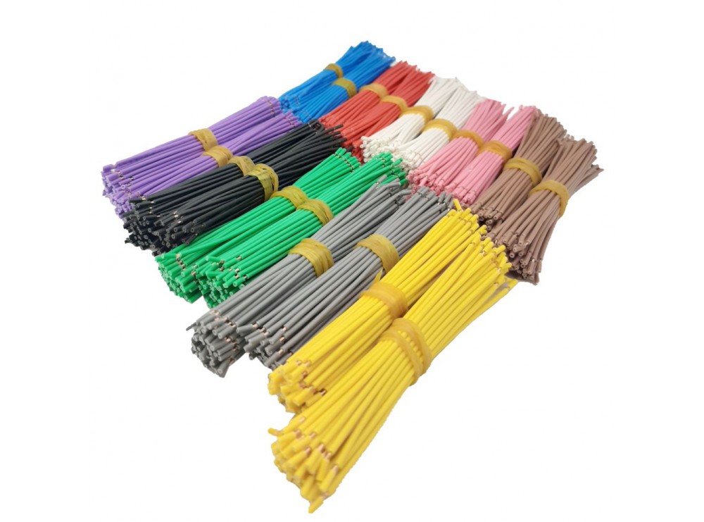 مجموعه 6 عددی سیم افشان سایز 0.25 آبی 15cm دو سر لخت بسته50 تایی