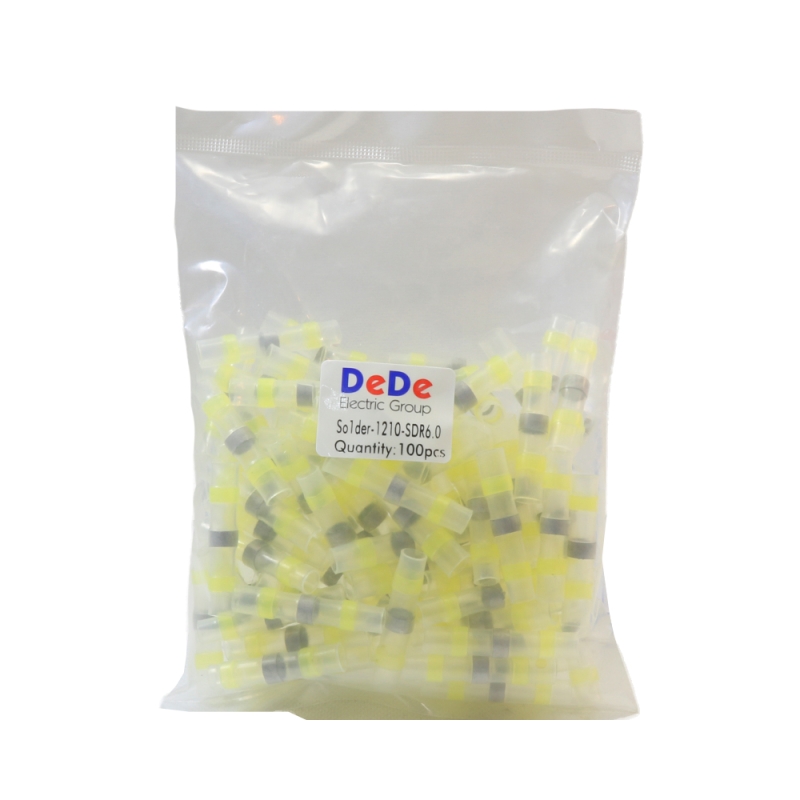 کانکتور رابط قلع تمام حرارتی زرد سایز 6 مدل SDR6 بسته100 تایی کانکتور رابط قلع تمام حرارتی زرد سایز 6 مدل SDR6 بسته100 تایی