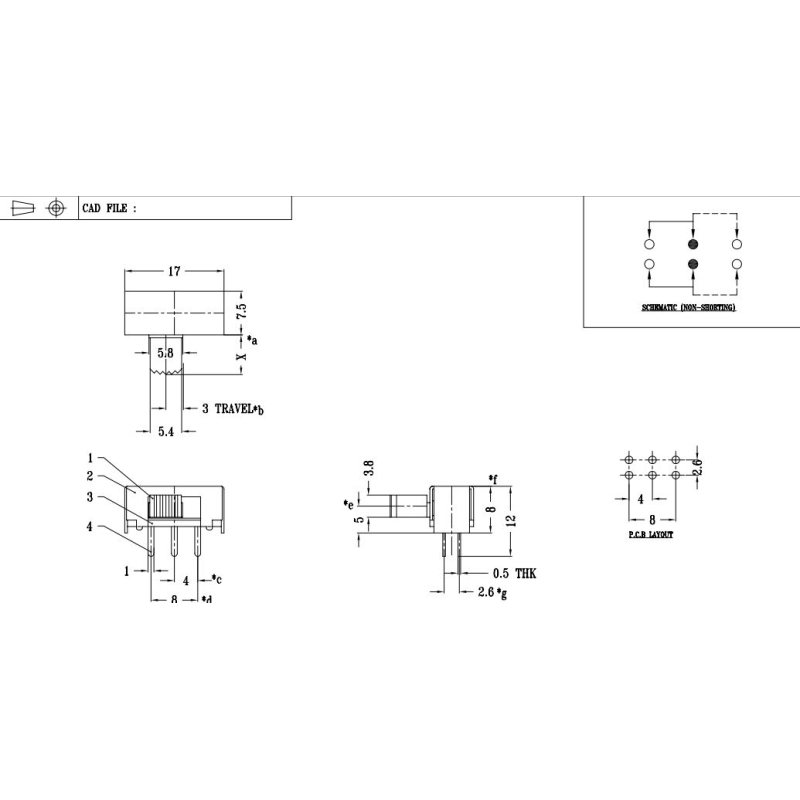 مجموعه 69 عددی کلید دو حالته کشویی 3 پین رایت کد SK22FO1G9
