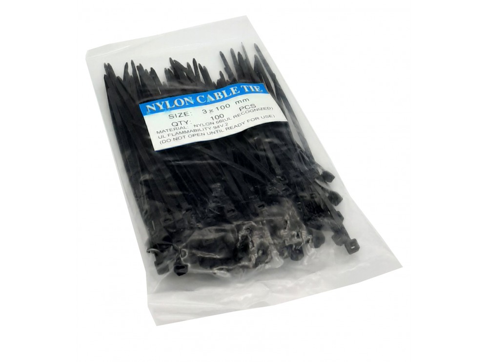 مجموعه 9 عددی بست کمری مشکی 3x100mm بسته100 تایی مجموعه 9 عددی بست کمری مشکی 3x100mm بسته100 تایی