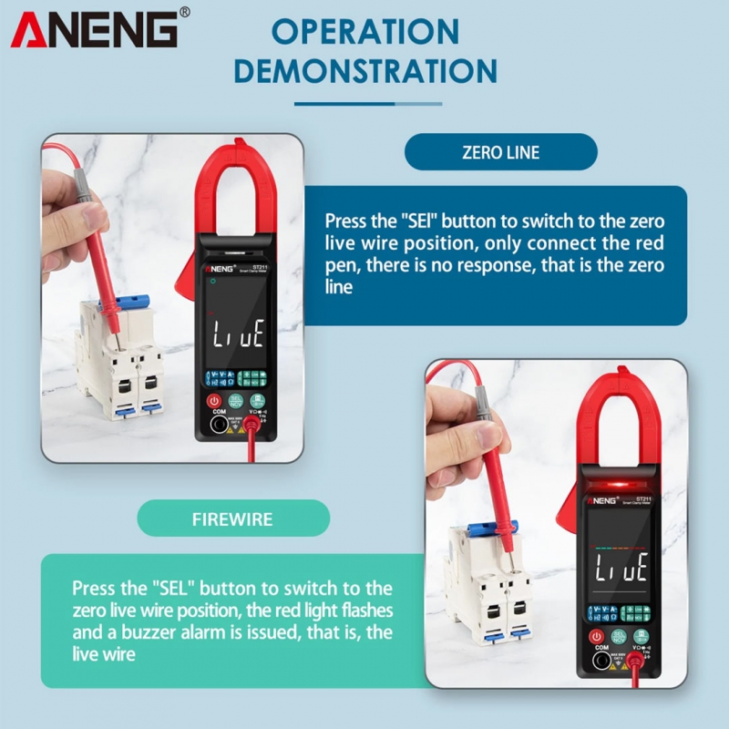 کلمپ متر دیجیتالی AC ـ 400 آمپر ANENG مدل ST211