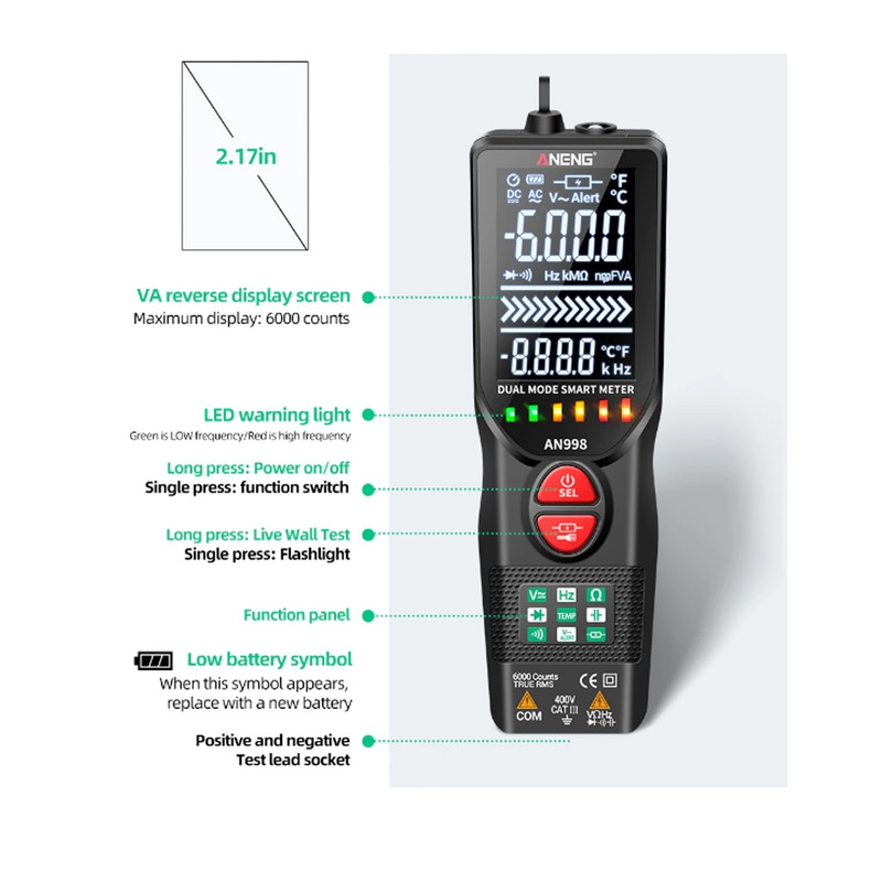 مولتی متر دیجیتالی ANENG مدل AN998