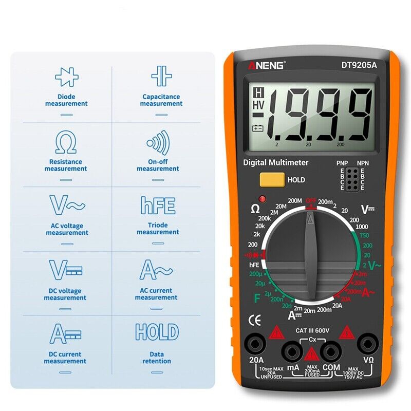 مولتی متر دیجیتال ANENG مدل DT9205A