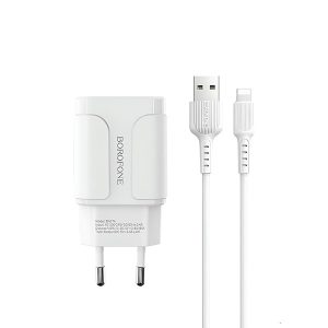 شارژر دیواری بروفون مدل BA37A به همراه کابل لایتنینگ