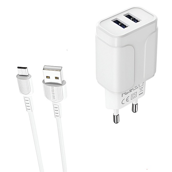 شارژر دیواری بروفون مدل BA37A به همراه کابل تبدیل microUSB
