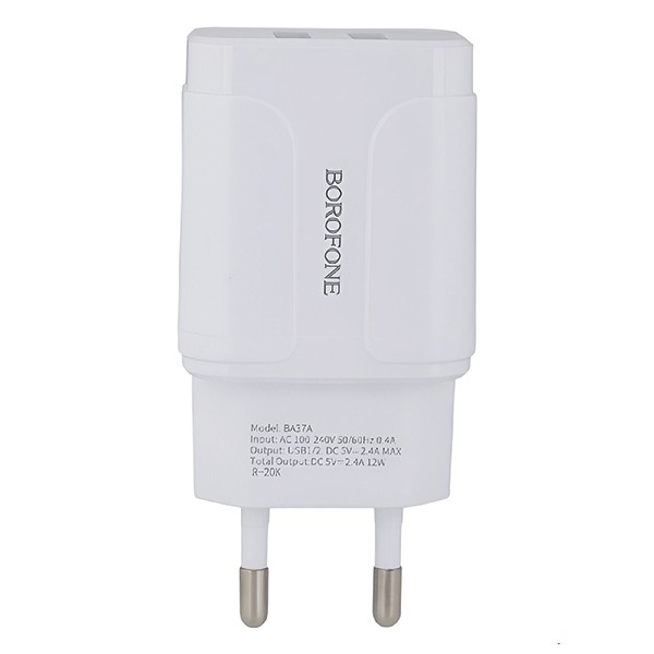 شارژر دیواری بروفون مدل BA37A به همراه کابل تبدیل microUSB