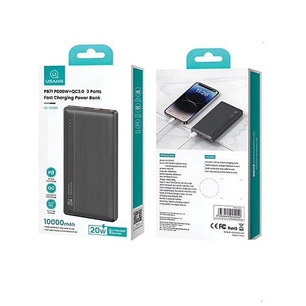 پاوربانک یوسمز مدل CD203 ظرفیت 10000 میلی آمپر ساعت