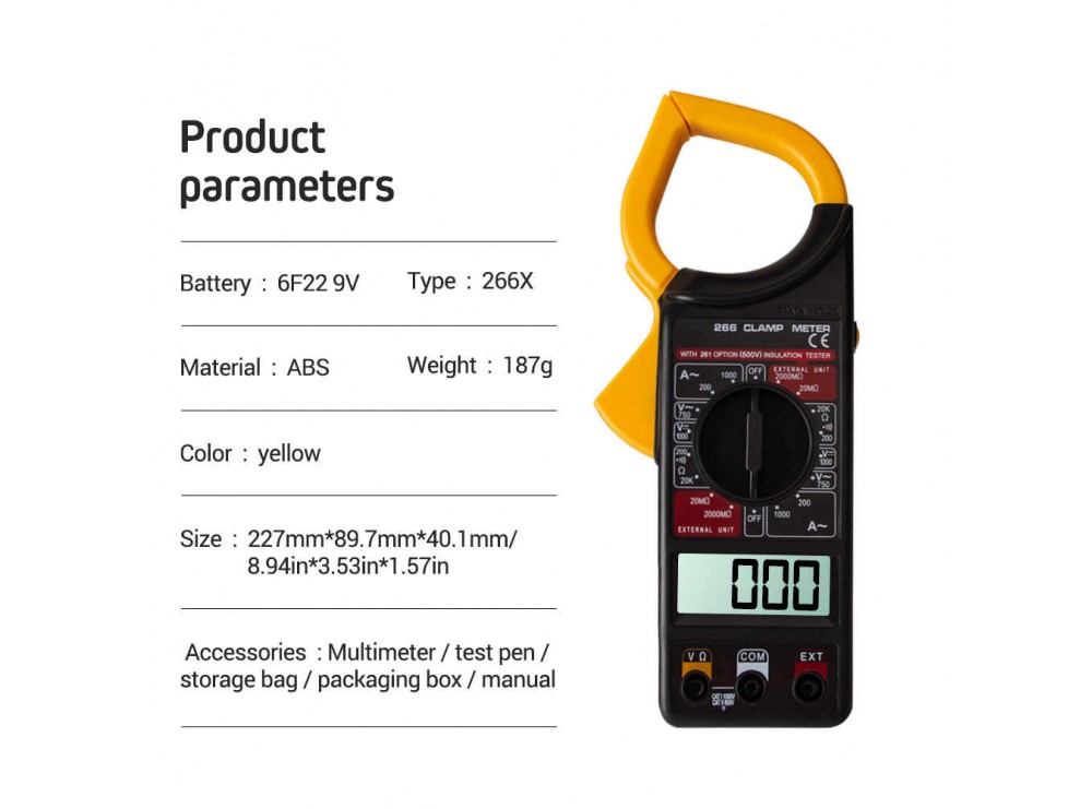 مولتى متر دیجیتالى انبرى DT266