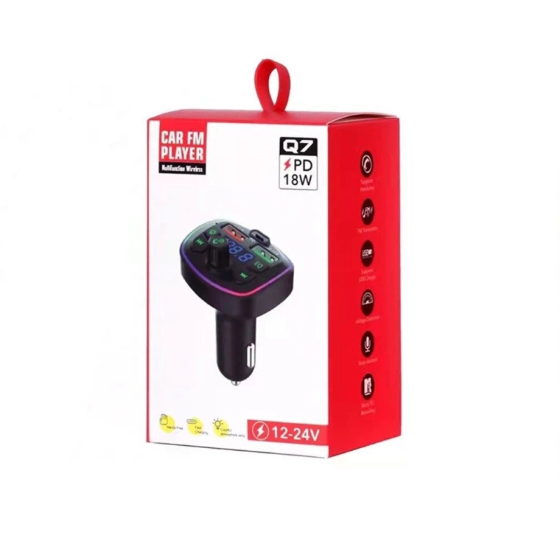 FM پلیر بلوتوثی و شارژر فندکی خودرو PD مدل Q7