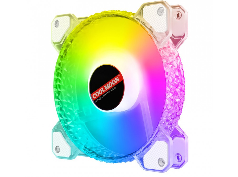 فن کیس LED کنترلی 12V سایز 12X12 مدل Diamond مارک COOLMOON فن کیس LED کنترلی 12V سایز 12X12 مدل Diamond مارک COOLMOON