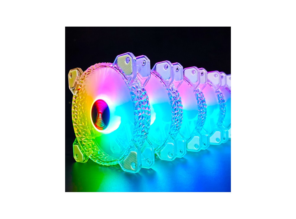 فن کیس LED کنترلی 12V سایز 12X12 مدل Diamond مارک COOLMOON فن کیس LED کنترلی 12V سایز 12X12 مدل Diamond مارک COOLMOON