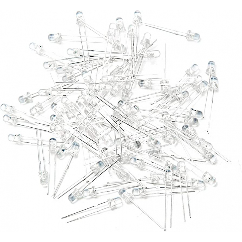 LED لیزری سوپرهایبرایت 3mm قرمز پایه معکوس بسته 1000 تایی