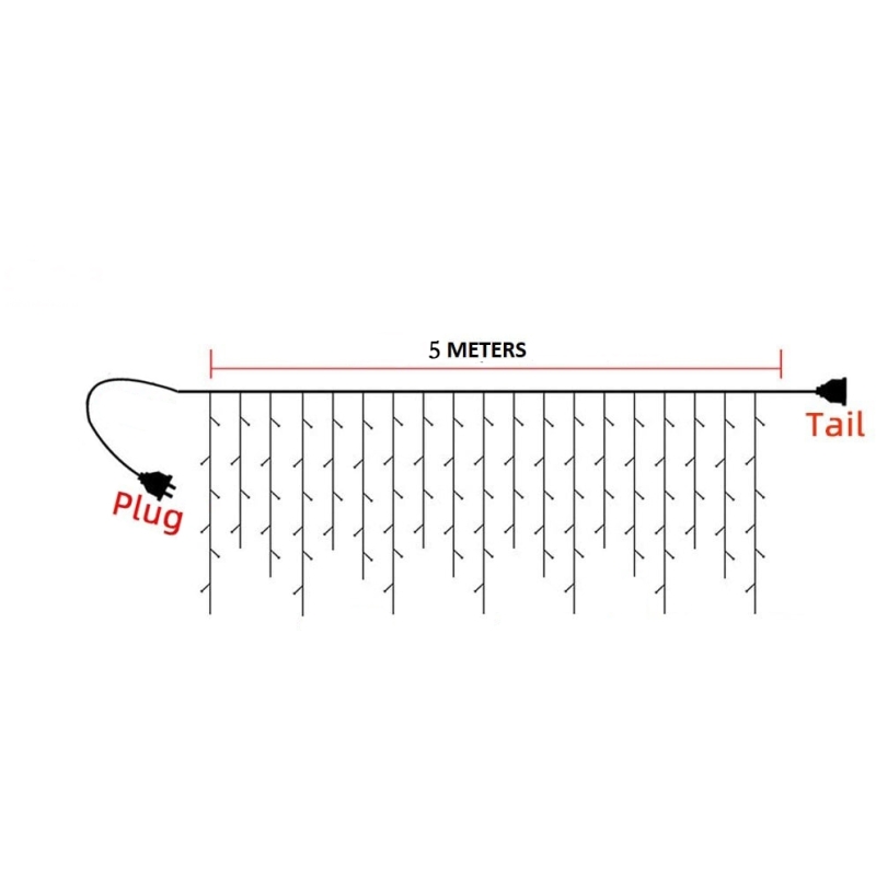 ریسه LED خوشه ای سفید آفتابی 5 متری 220 ولت