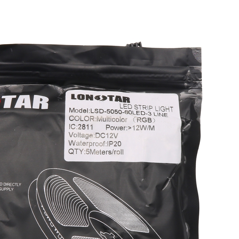 LED نواری ARGB WS2811 درایوردار 60Pcs بدون روکش IP20 رول 5متری
