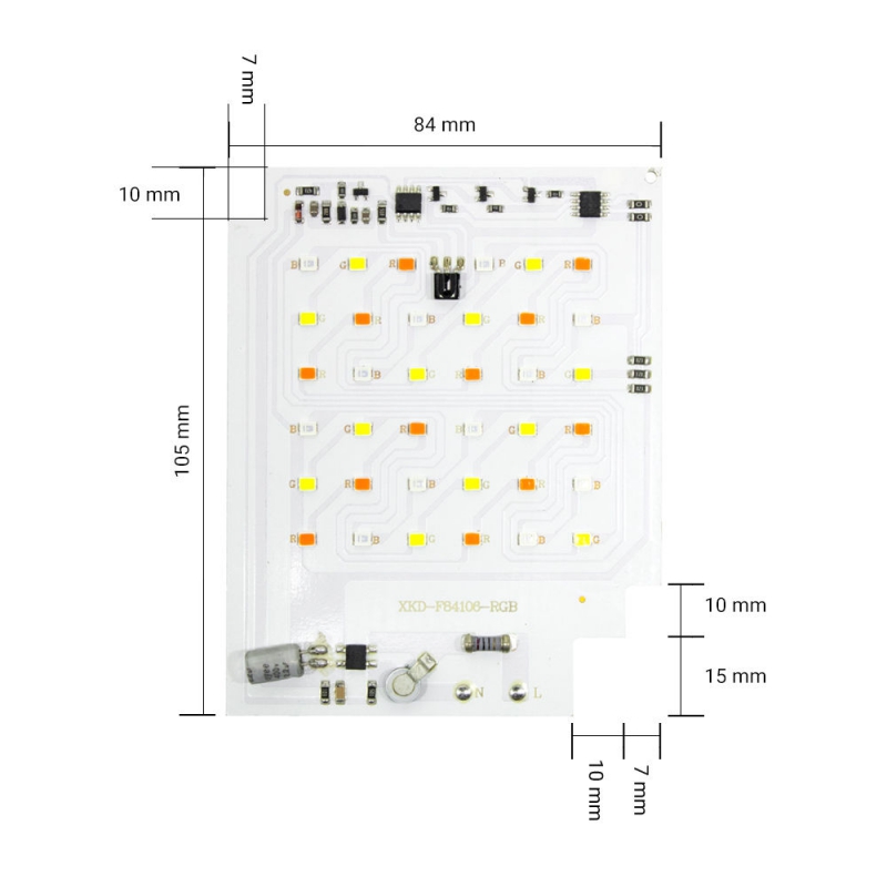LED DOB RGB فول اسپکتروم 30W 220V سایز 106X84mm دارای مدار محافظتی Anti Surge به همراه ریموت کنترلر