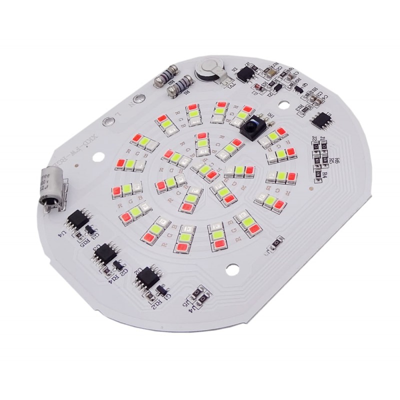 LED DOB RGB فول اسپکتروم 50W 220V گرد XKD-FW دارای مدار محافظتی Anti Surge به همراه ریموت کنترلر LED DOB RGB فول اسپکتروم 50W 220V گرد XKD-FW دارای مدار محافظتی Anti Surge به همراه ریموت کنترلر