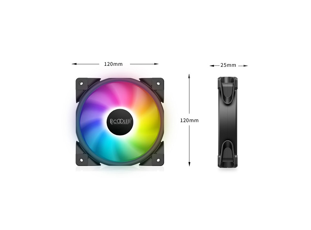 فن کیس LED کنترلی PWM 12V سایز 12X12 مدل Halo مارک PCCOOLER فن کیس LED کنترلی PWM 12V سایز 12X12 مدل Halo مارک PCCOOLER