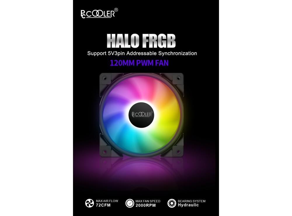 فن کیس LED کنترلی PWM 12V سایز 12X12 مدل Halo مارک PCCOOLER فن کیس LED کنترلی PWM 12V سایز 12X12 مدل Halo مارک PCCOOLER