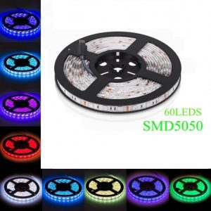 LED نواری RGB درشت 5050 60Pcs ضد آب رول 5متری