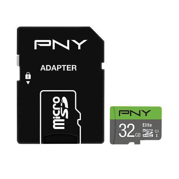 کارت حافظه microSDXC پی ان وای مدل P-SDU32GU185GW-GE ظرفیت 32 گیگابایت به همراه آداپتور