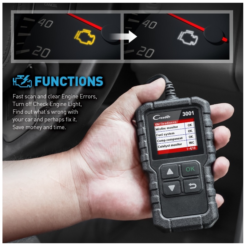 دستگاه دیاگ خودرو OBD II / EOBD + CAN مدل CR3001 مارک LAUNCH دستگاه دیاگ خودرو OBD II / EOBD + CAN مدل CR3001 مارک LAUNCH