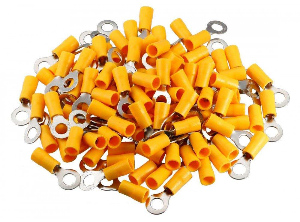 سرسیم گرد روکش دار زرد مدل RV5.5-4 بسته100 تایی