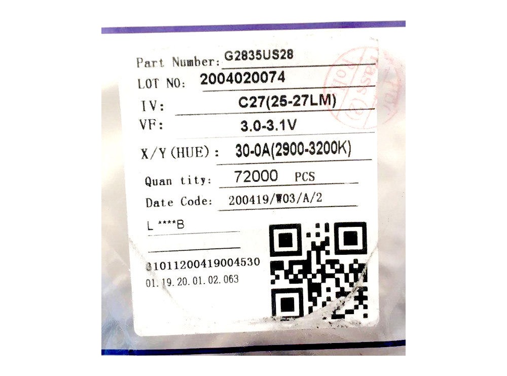 SMD LED پکیج 2835 سفید آفتابی 3V 0.2W 26-28LM کد E2835US28 مارک MLS رول 18000 تایی SMD LED پکیج 2835 سفید آفتابی 3V 0.2W 26-28LM کد E2835US28 مارک MLS رول 18000 تایی