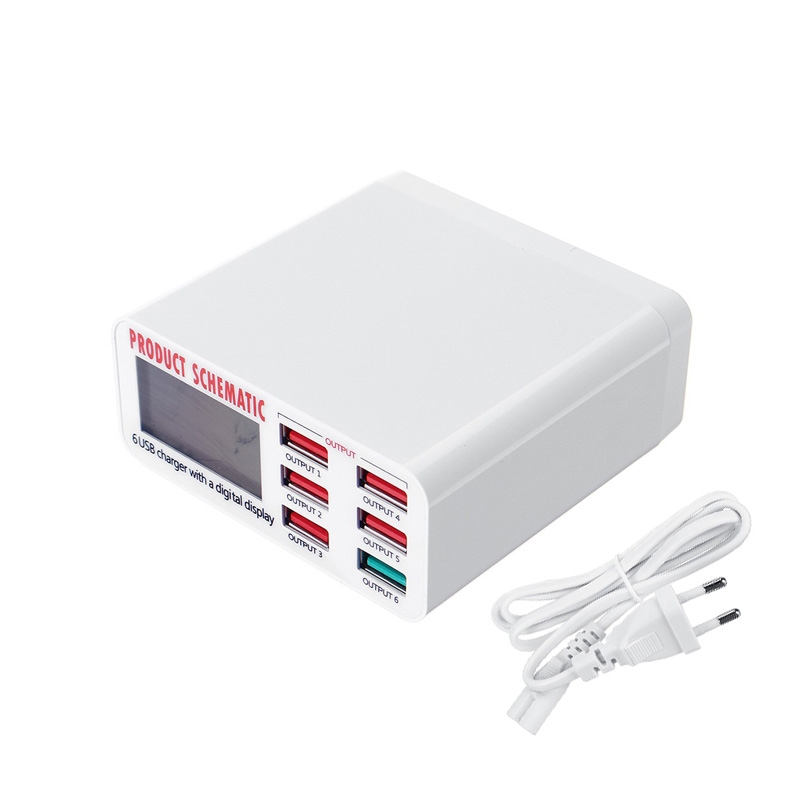 شارژر و تستر USB رومیزی 6 خروجی مدل WLX-896