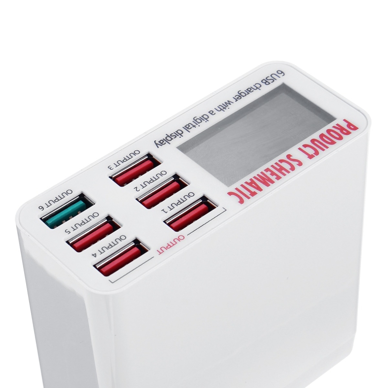 شارژر و تستر USB رومیزی 6 خروجی مدل WLX-896