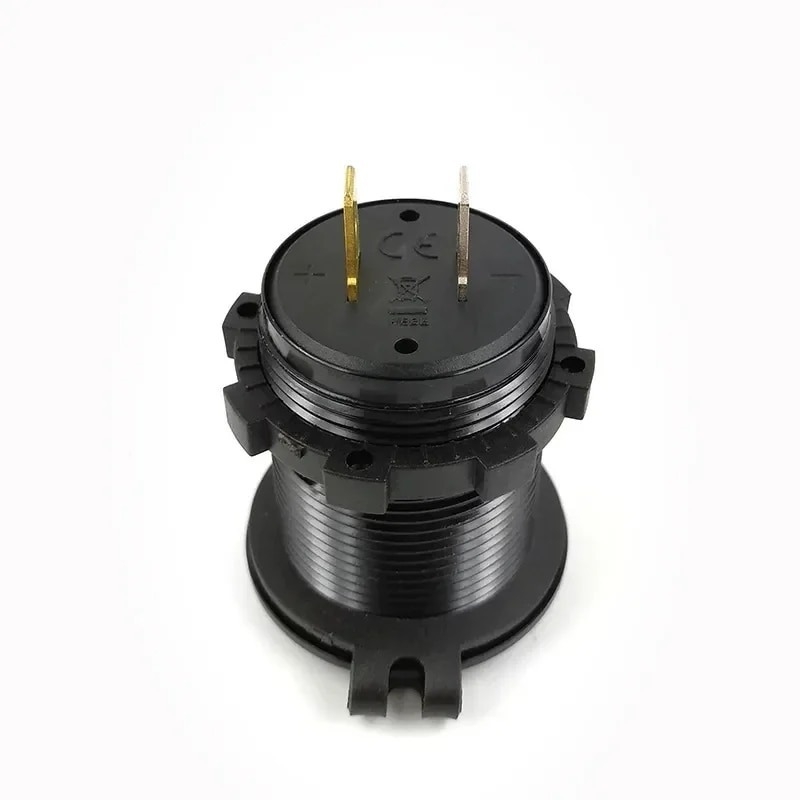 شارژر USB خودرویی روپنلی گرد قرمز QC3.0 + Type-C با نمایشگر ولتاژ و کلید ON/OFF