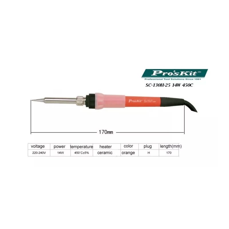 هویه قلمی سرامیکی 14W پروسکیت Proskit مدل SC-130H-25 به همراه پایه تکیه گاه