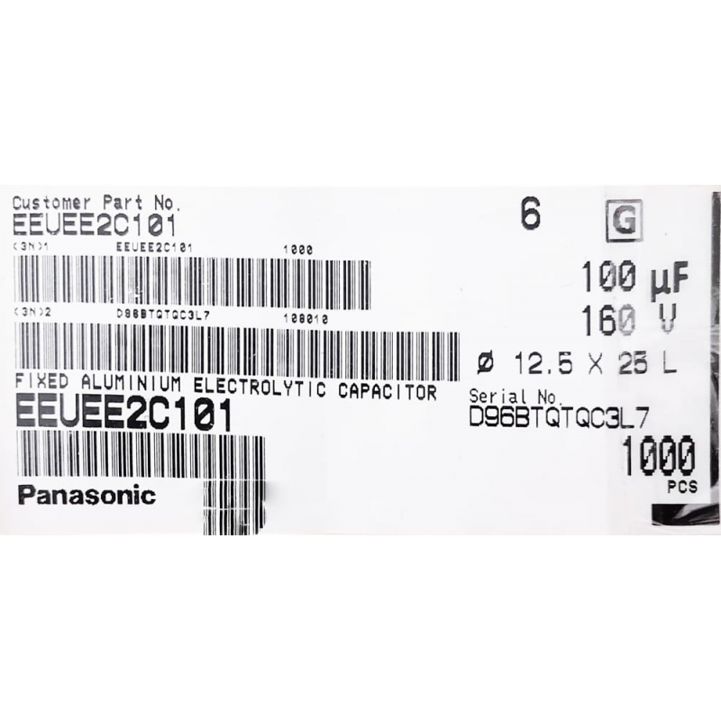 مجموعه 16 عددی خازن الکترولیتی 100uF / 160V ژاپنی Panasonic مجموعه 16 عددی خازن الکترولیتی 100uF / 160V ژاپنی Panasonic