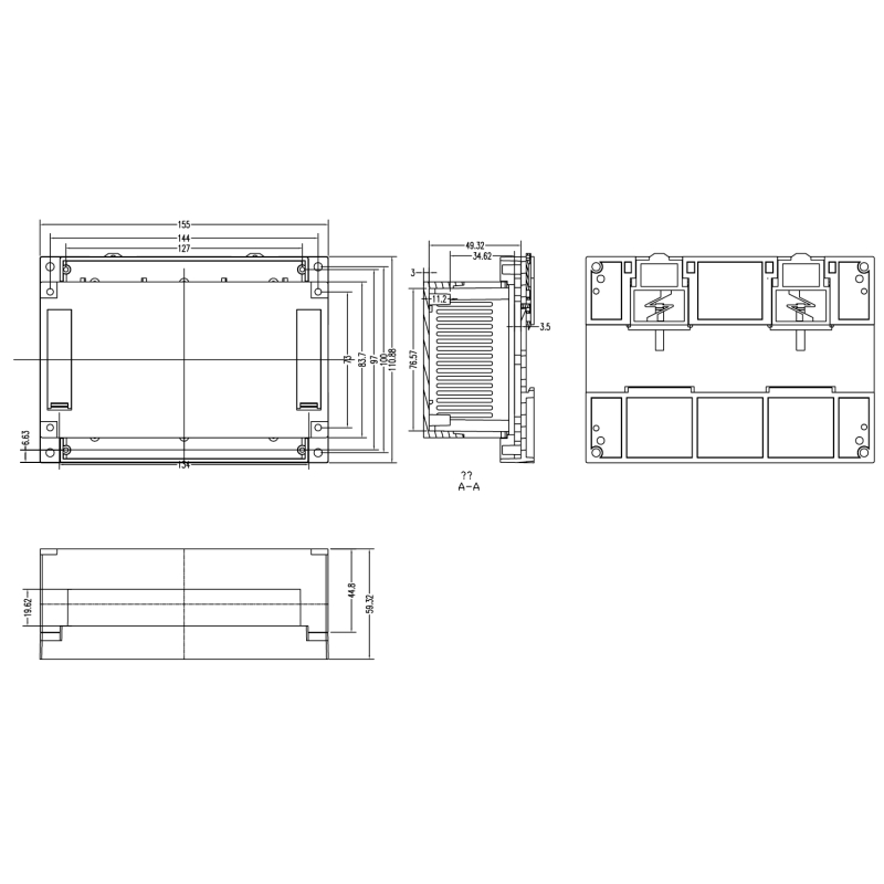 مجموعه 2 عددی جعبه ریلی Rail Box سفید وارداتی 155x110x60mm مجموعه 2 عددی جعبه ریلی Rail Box سفید وارداتی 155x110x60mm