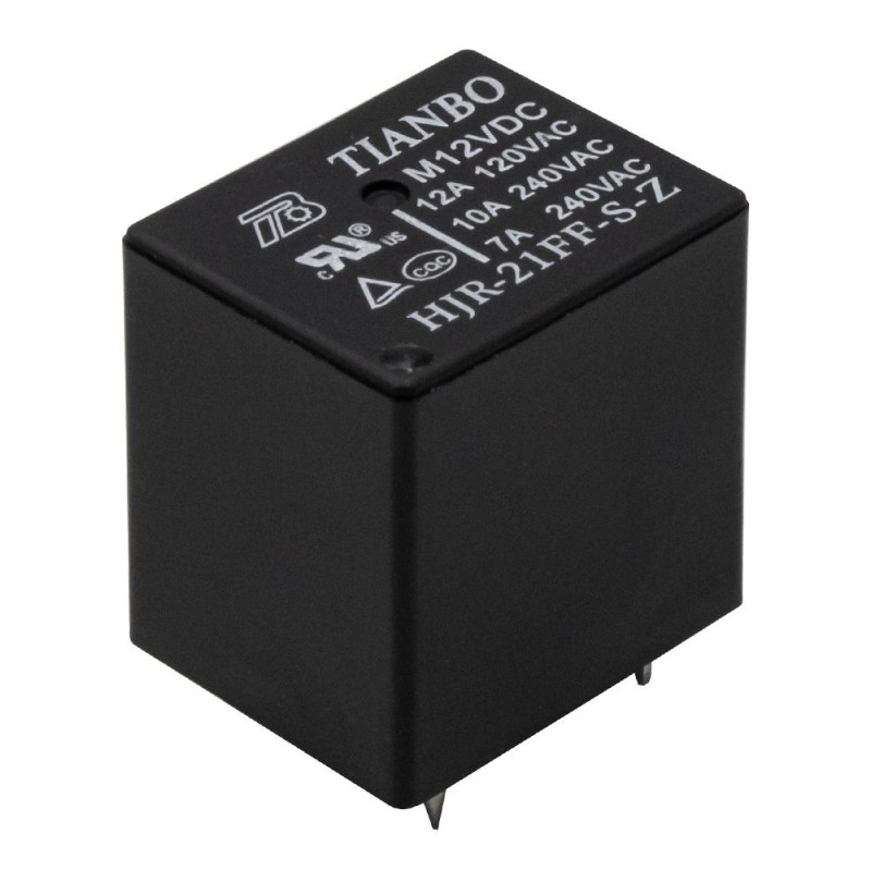 مجموعه 5 عددی رله 12V-10A پایه میلون T73 مارک TIANBO کد HJR-21FF-S-Z