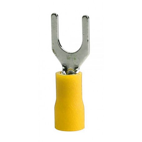 سرسیم دوشاخ روکش دار زرد مدل SV5.5-4 بسته100 تایی سرسیم دوشاخ روکش دار زرد مدل SV5.5-4 بسته100 تایی