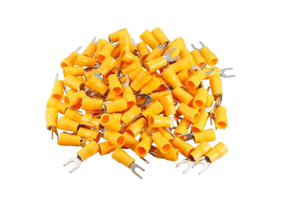 سرسیم دوشاخ روکش دار زرد مدل SV5.5-6 بسته100 تایی سرسیم دوشاخ روکش دار زرد مدل SV5.5-6 بسته100 تایی