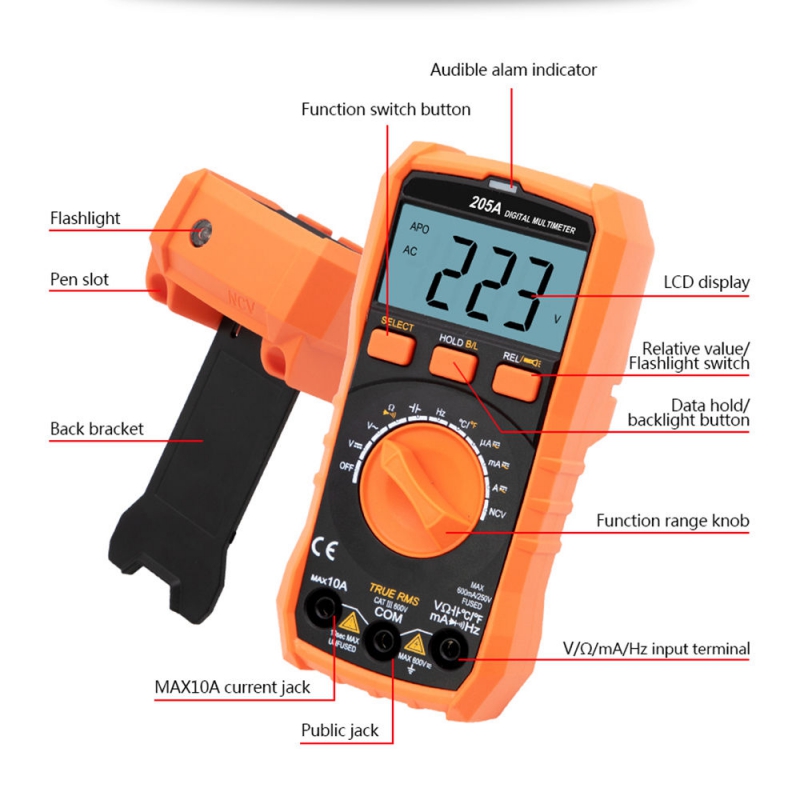 مولتی متر اتورنج دیجیتال VICTOR مدل 205A