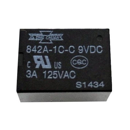 مجموعه 11 عددی رله 9V مینیاتوری 5 پایه بوبین کنار تایوانی مارک SONG CHUAN کد 842A-1C-C