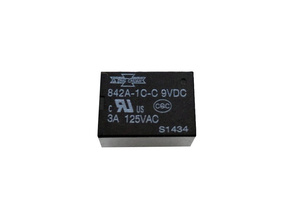 مجموعه 11 عددی رله 9V مینیاتوری 5 پایه بوبین کنار تایوانی مارک SONG CHUAN کد 842A-1C-C