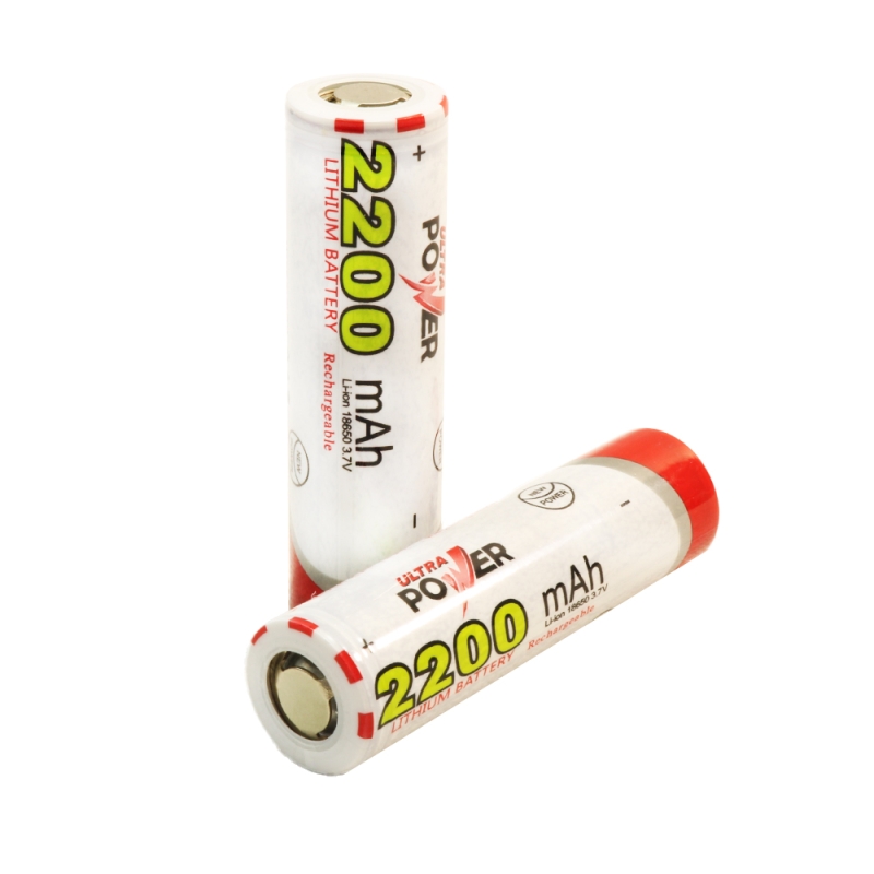 مجموعه 2 عددی باتری لیتیوم یون 3.7v سایز 18650سرتخت 2200mAh مارک ULTRA POWER مجموعه 2 عددی باتری لیتیوم یون 3.7v سایز 18650سرتخت 2200mAh مارک ULTRA POWER