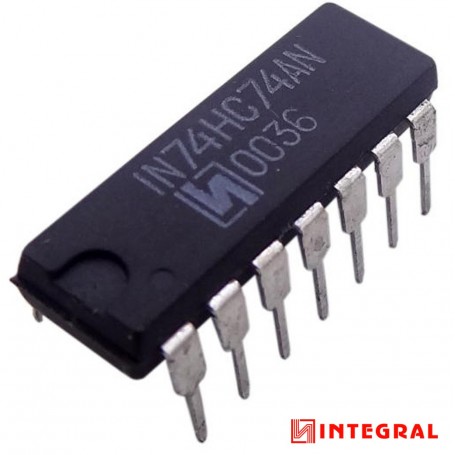 مجموعه 24 عددی تراشه فلیپ فلاپ 74HC74AN پکیج DIP مارک INTEGRAL مجموعه 24 عددی تراشه فلیپ فلاپ 74HC74AN پکیج DIP مارک INTEGRAL