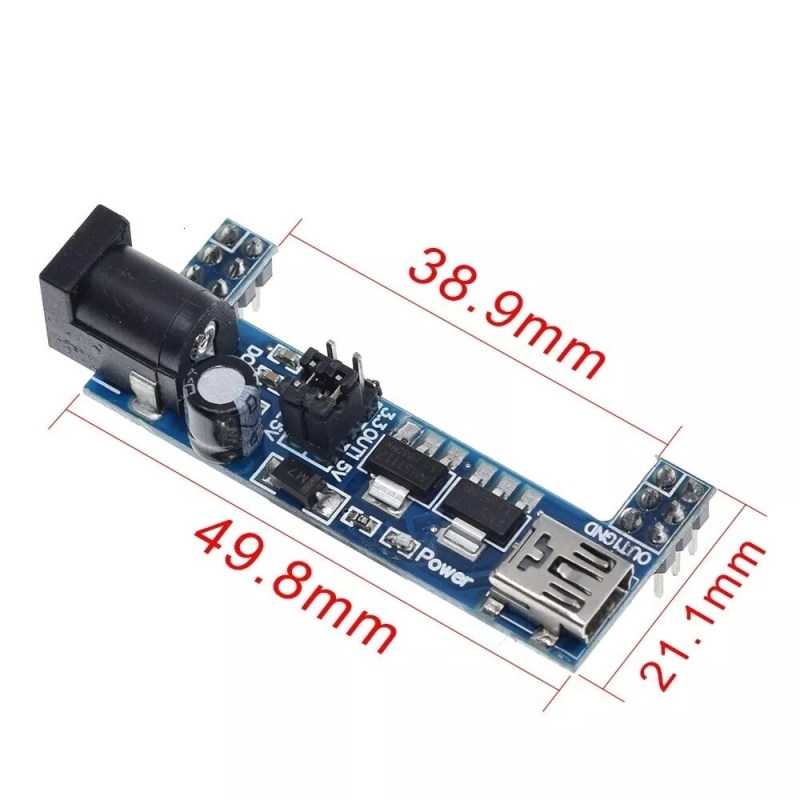 مجموعه 3 عددی ماژول تامین ولتاژ بردبردی 3.3v و 5v مدل MB-102